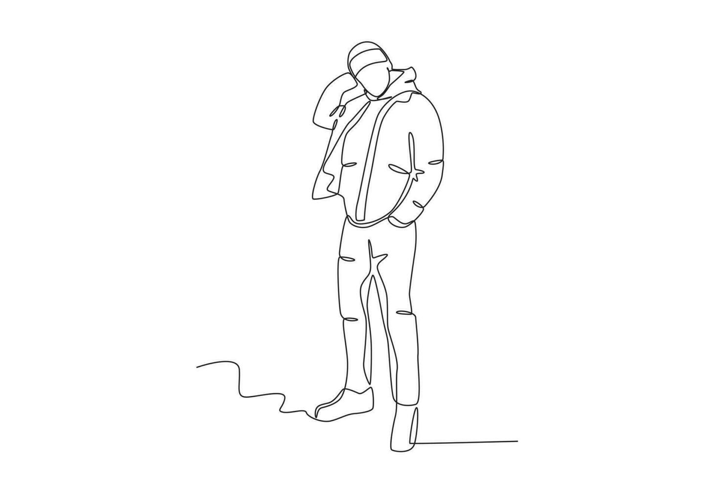 A man standing in winter fashion vector