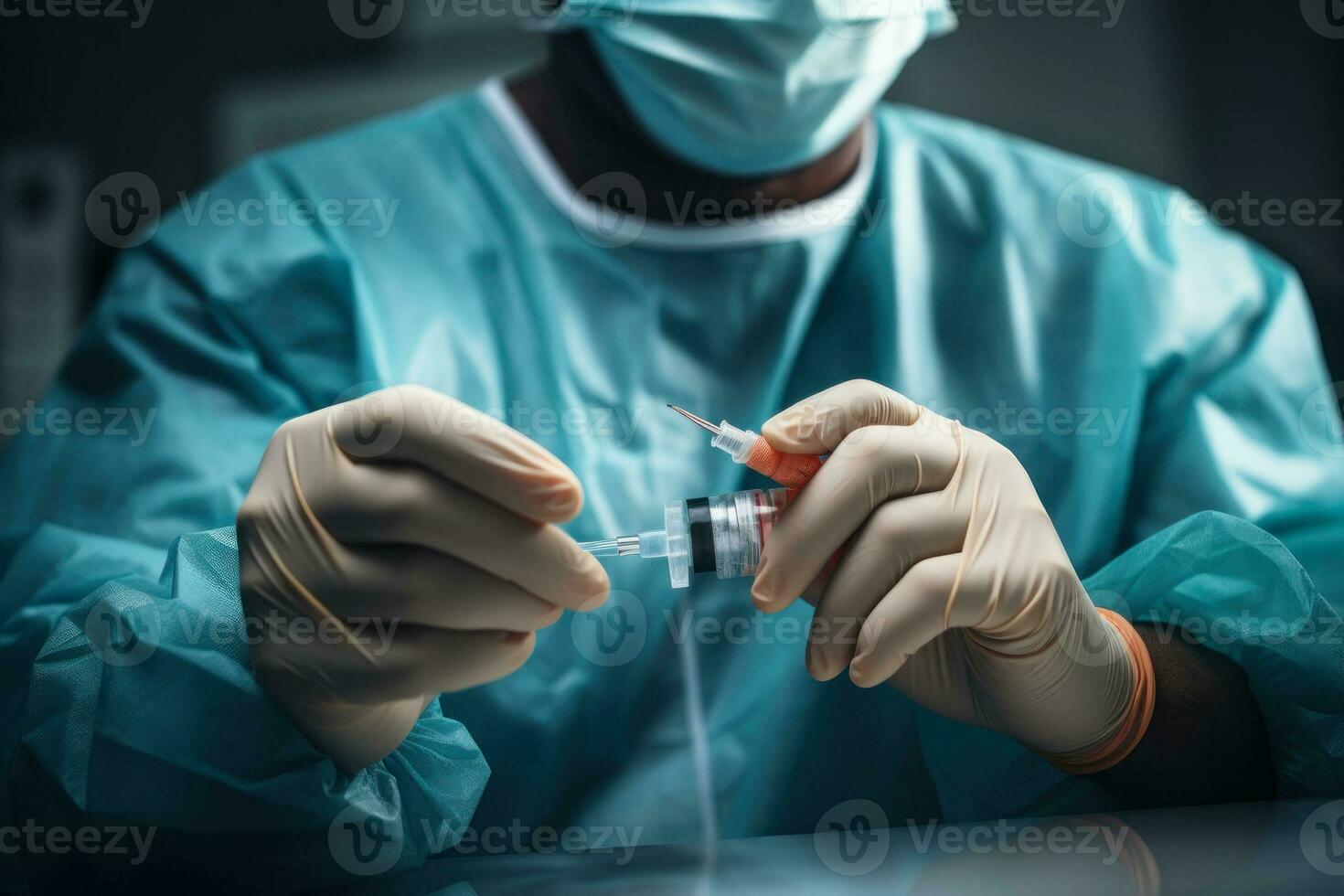 medical research doctor wearing gloves generative ai photo