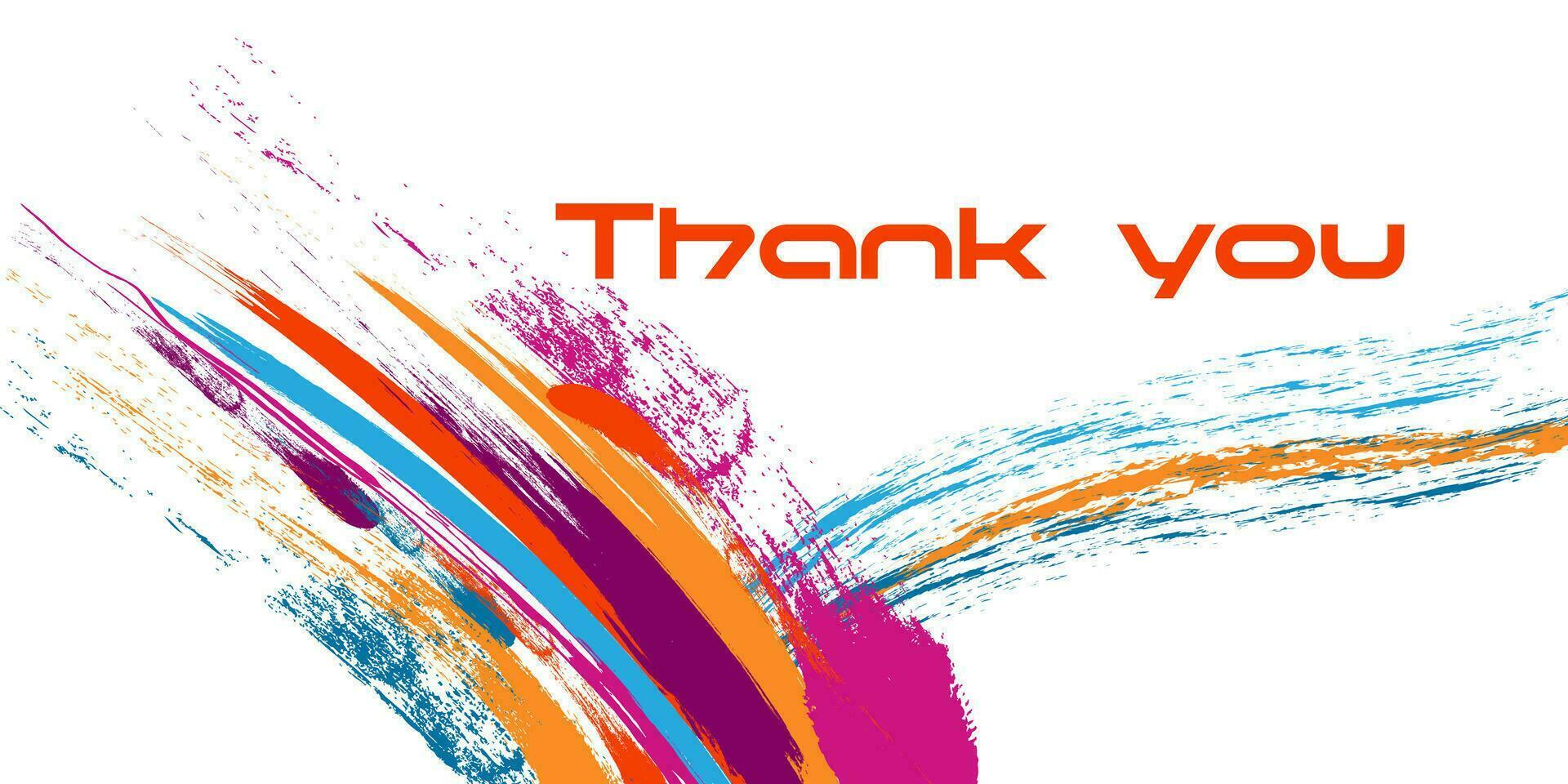 Thank You Greeting Card with Colorful Brush Concept vector