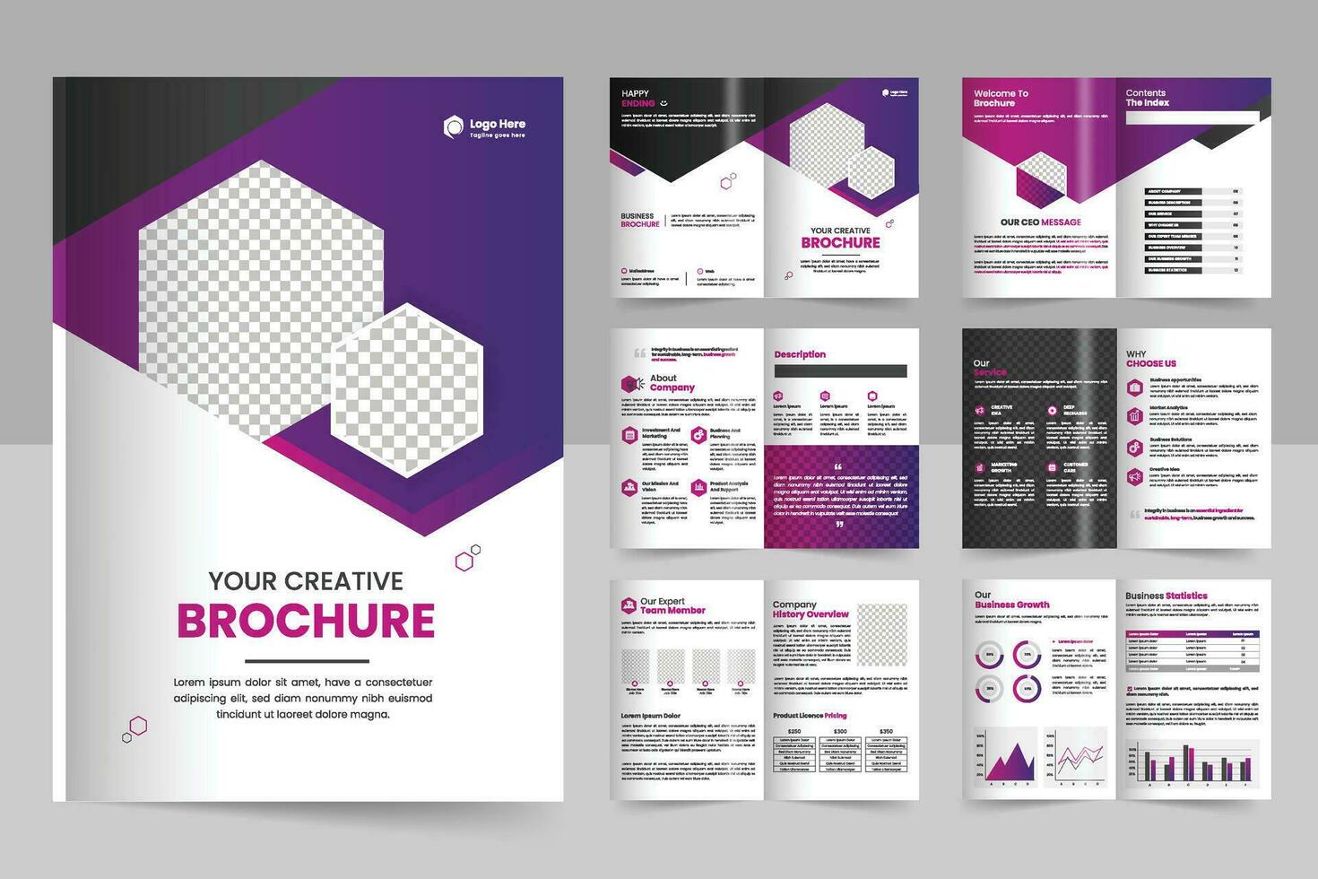 folleto modelo diseño diseño y corporativo mínimo multi página folleto modelo diseño vector
