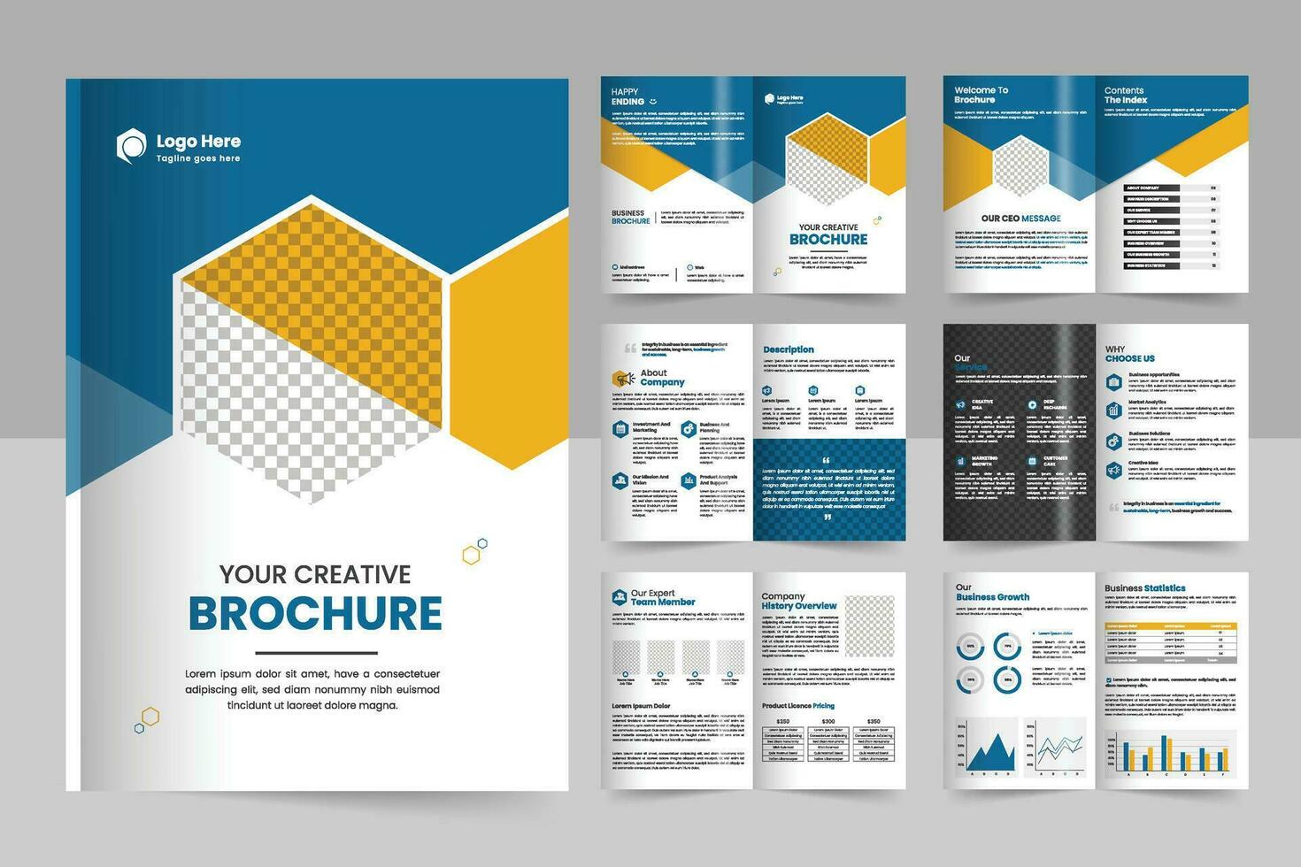 Brochure template layout design and corporate minimal multipage brochure template design vector