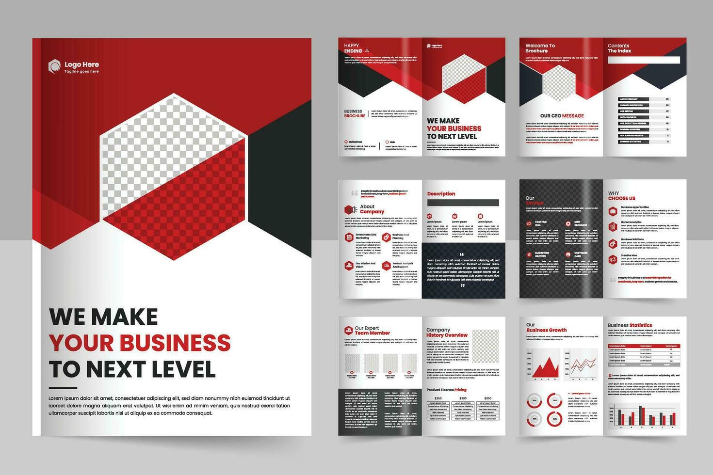 Brochure template layout design and corporate minimal multipage brochure template design vector