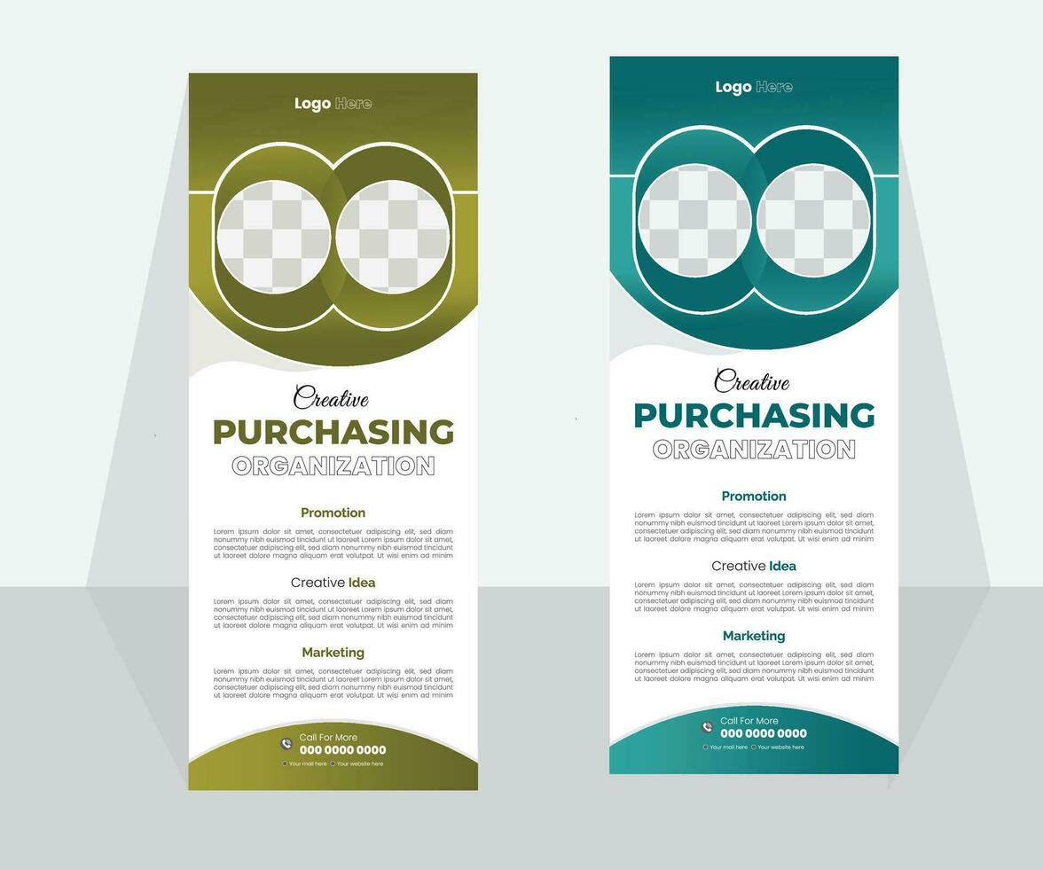 Corporate business rollup banner design template or vector illustrator eps