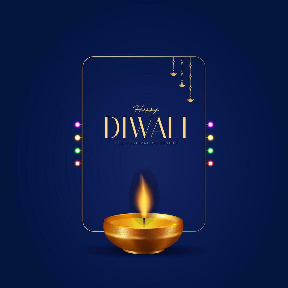 contento diwali social medios de comunicación enviar para anuncio publicitario, estado deseos, bandera, saludo tarjeta vector