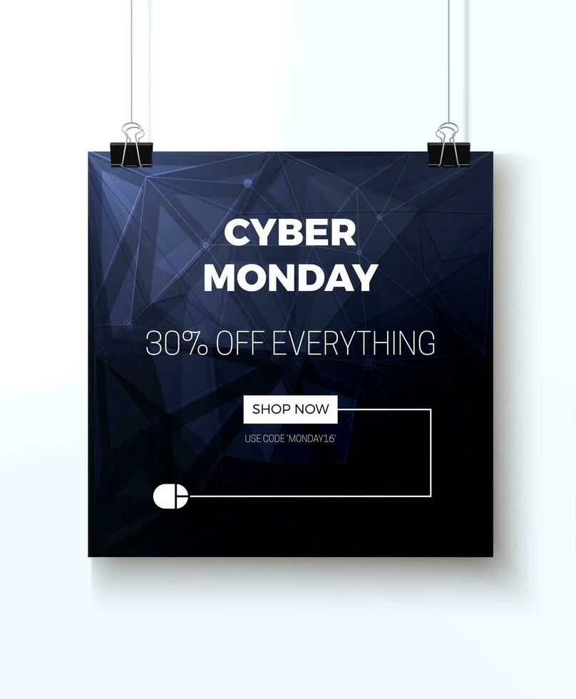 plantilla de cartel de venta de cyber monday vector