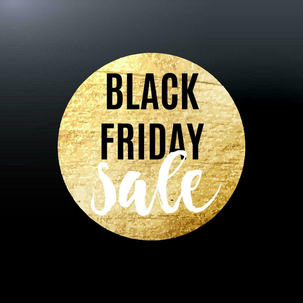 black friday sale text on gold foil background vector