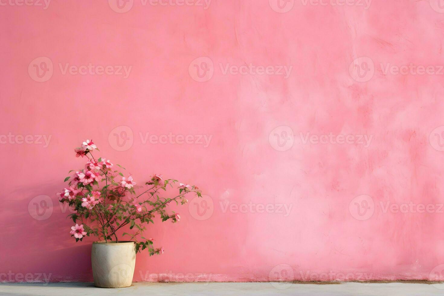 flat wall background and flower AI Generative photo