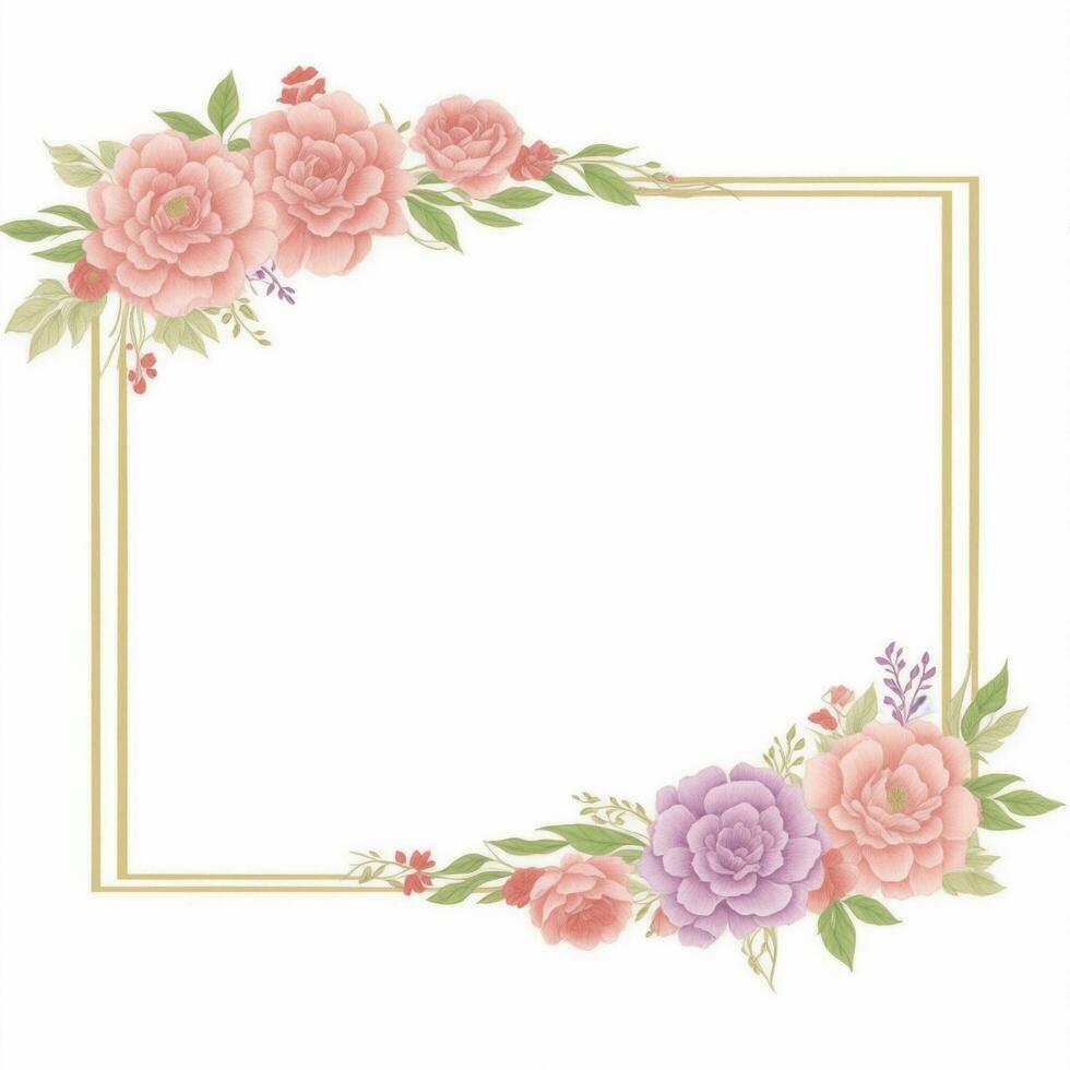 Luxury flower border frame for invitation card photo