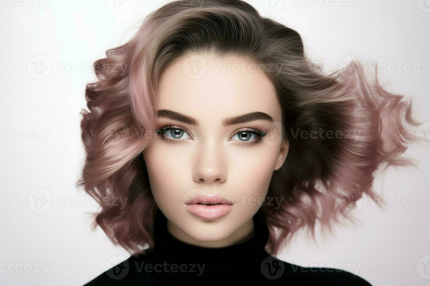 Portrait of beautiful young woman glamorous. Generate Ai photo