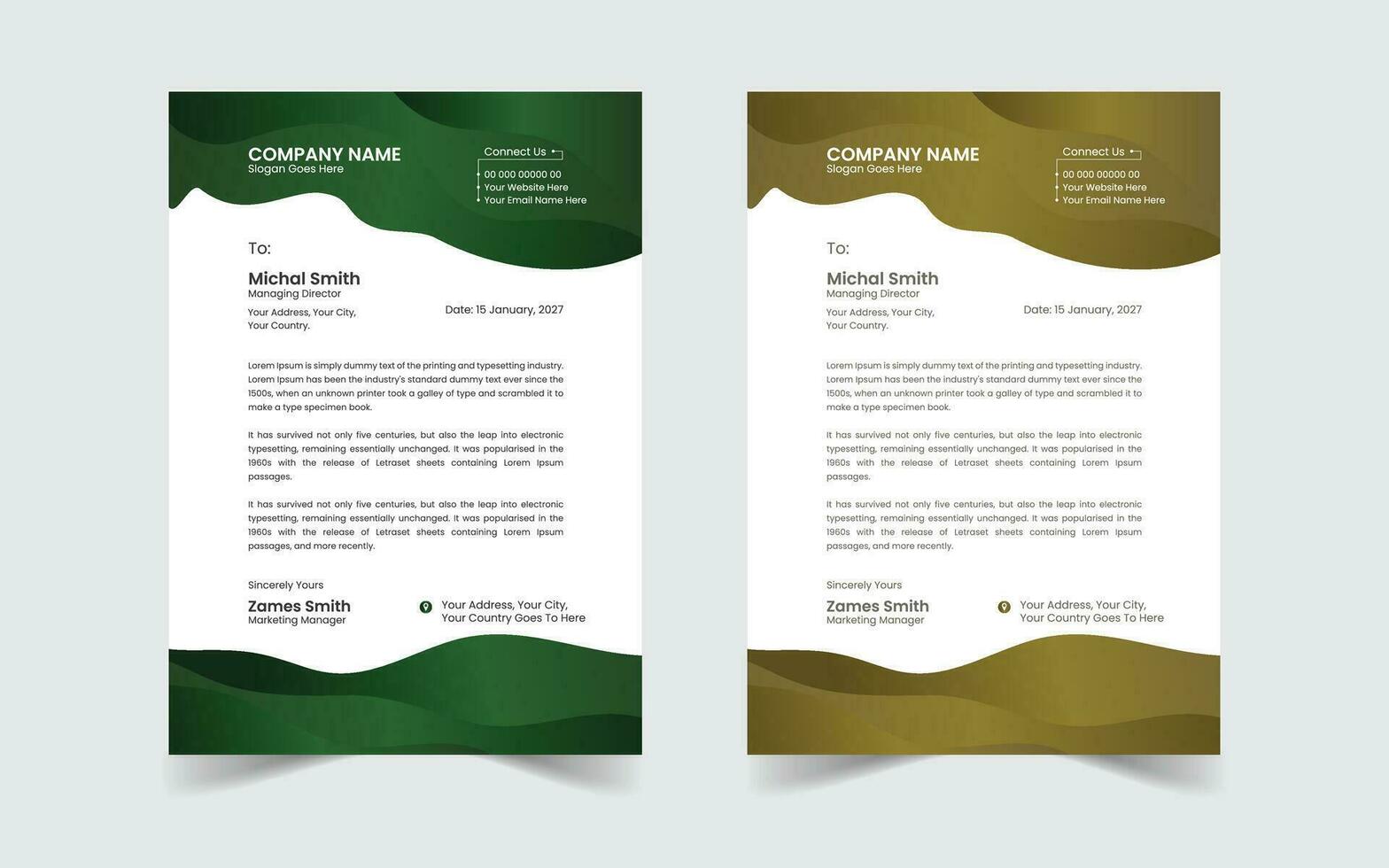 Corporate Modern And Professional Business Letterhead Design Template vector