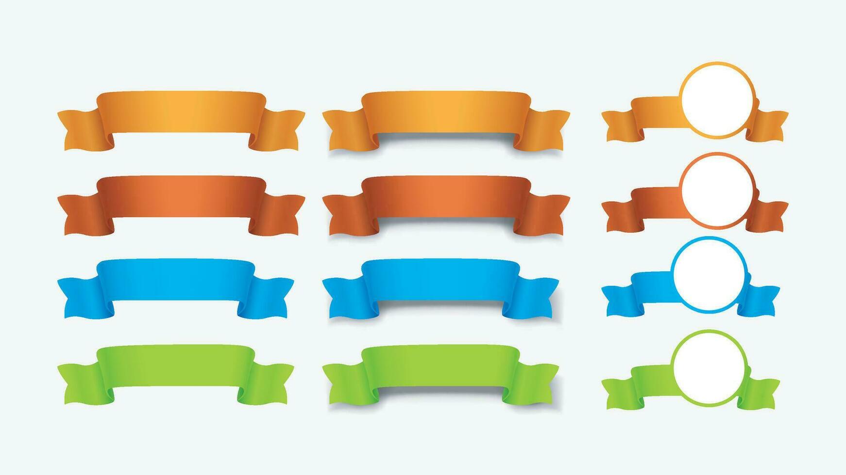 ribbon set big vector