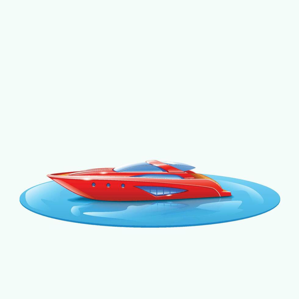 red yacht isolated vector