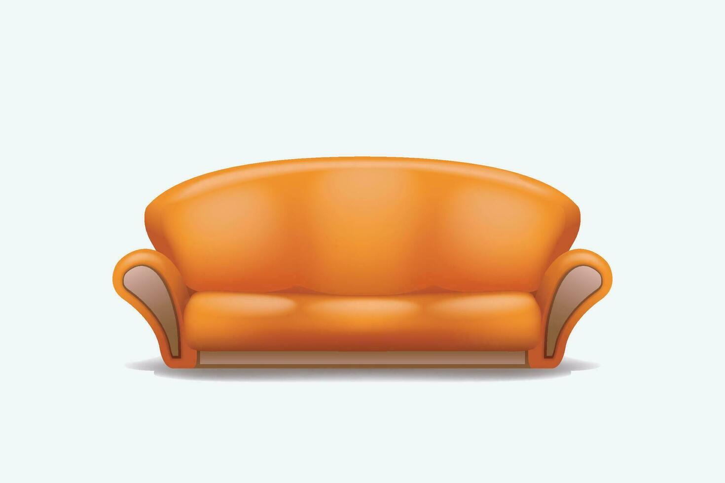 orange sofa front view vector