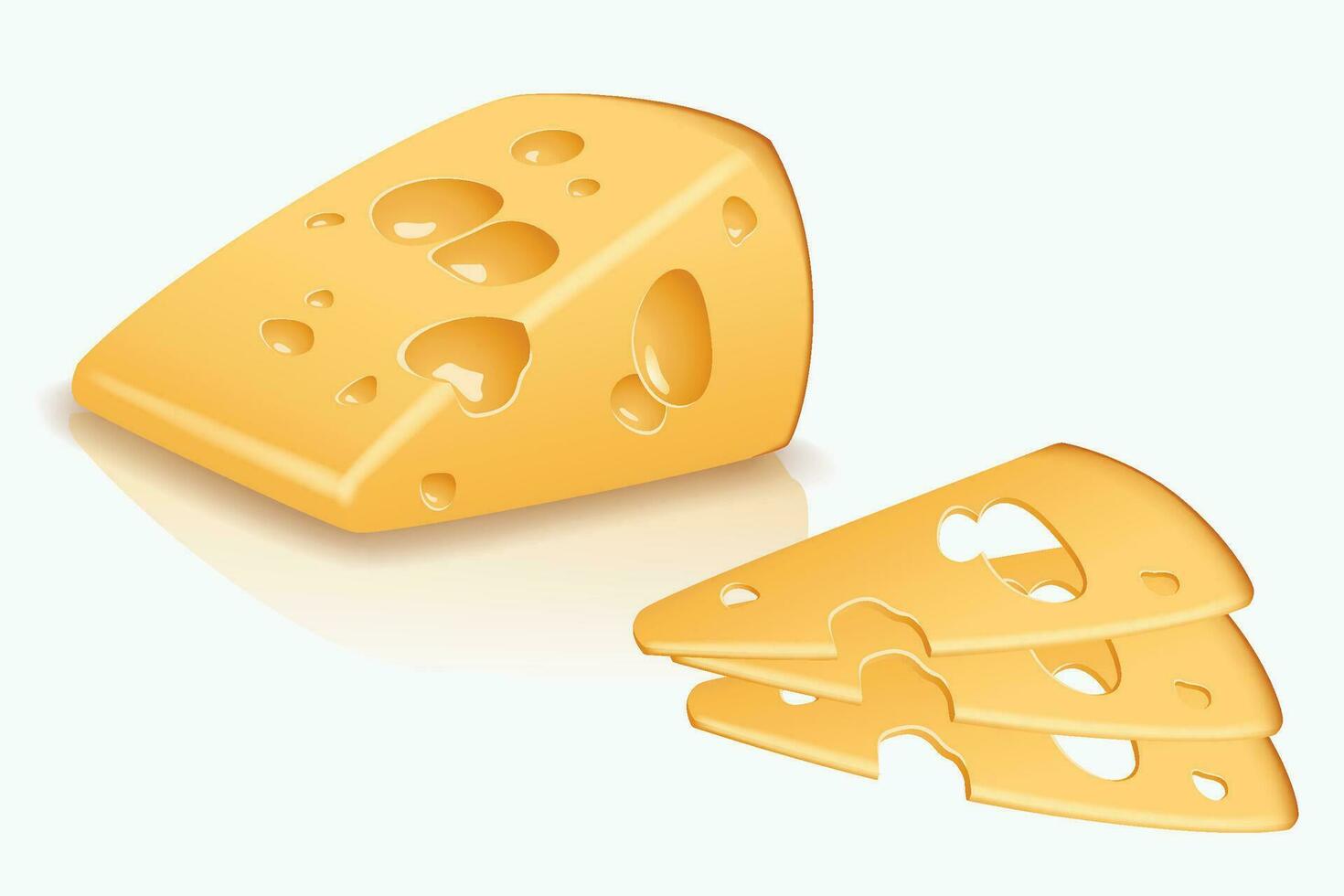 piece cheese slices vector