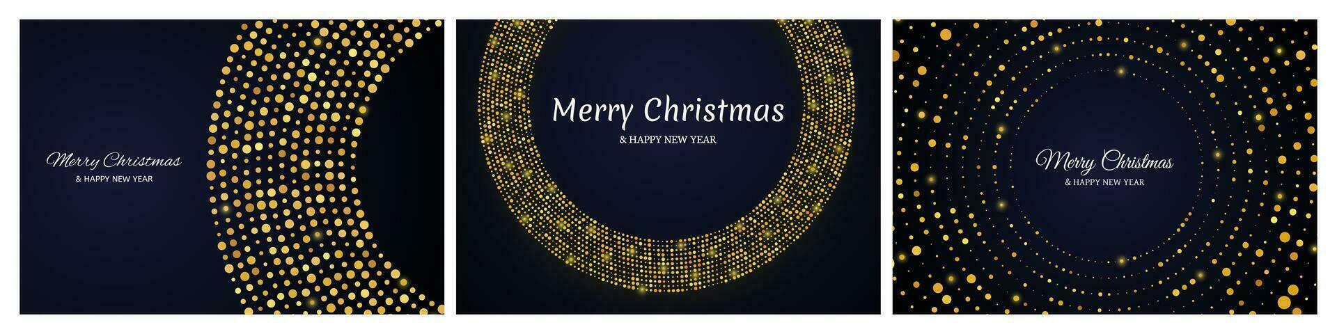 Merry Christmas backgrounds with gold glitter pattern vector