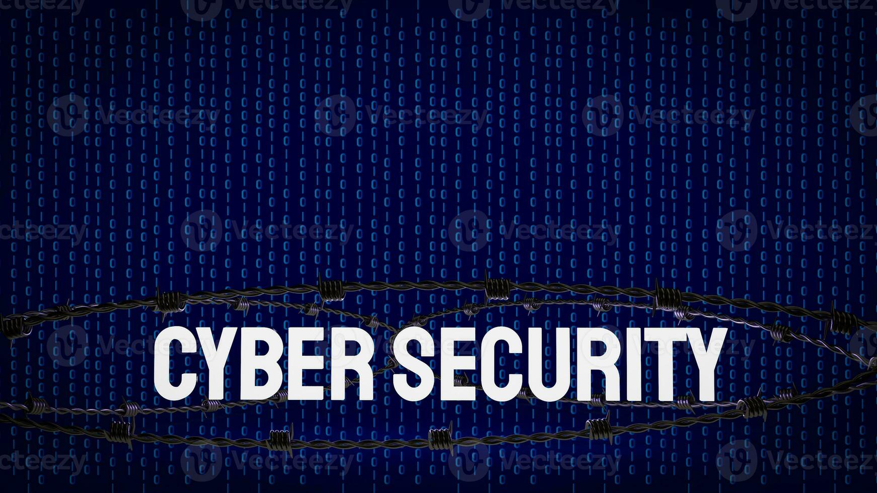 The Cybersecurity text on digital Background 3d rendering photo