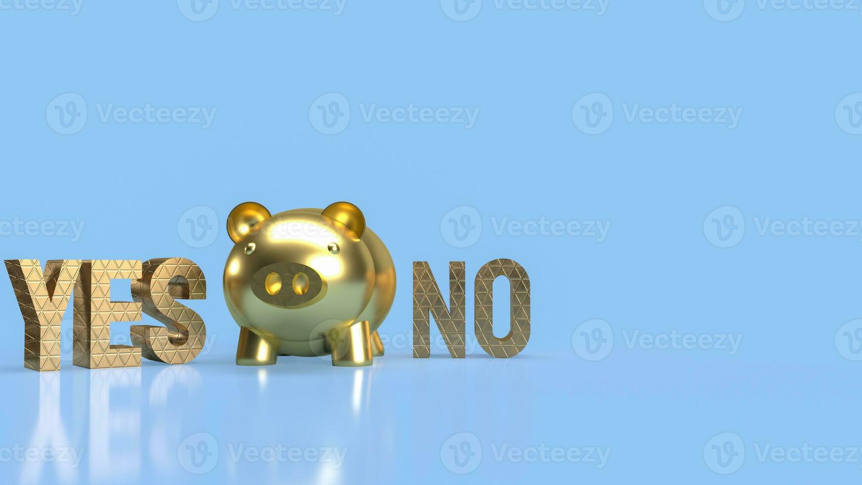 The Gold piggy Bank for earn concept 3d rendering photo