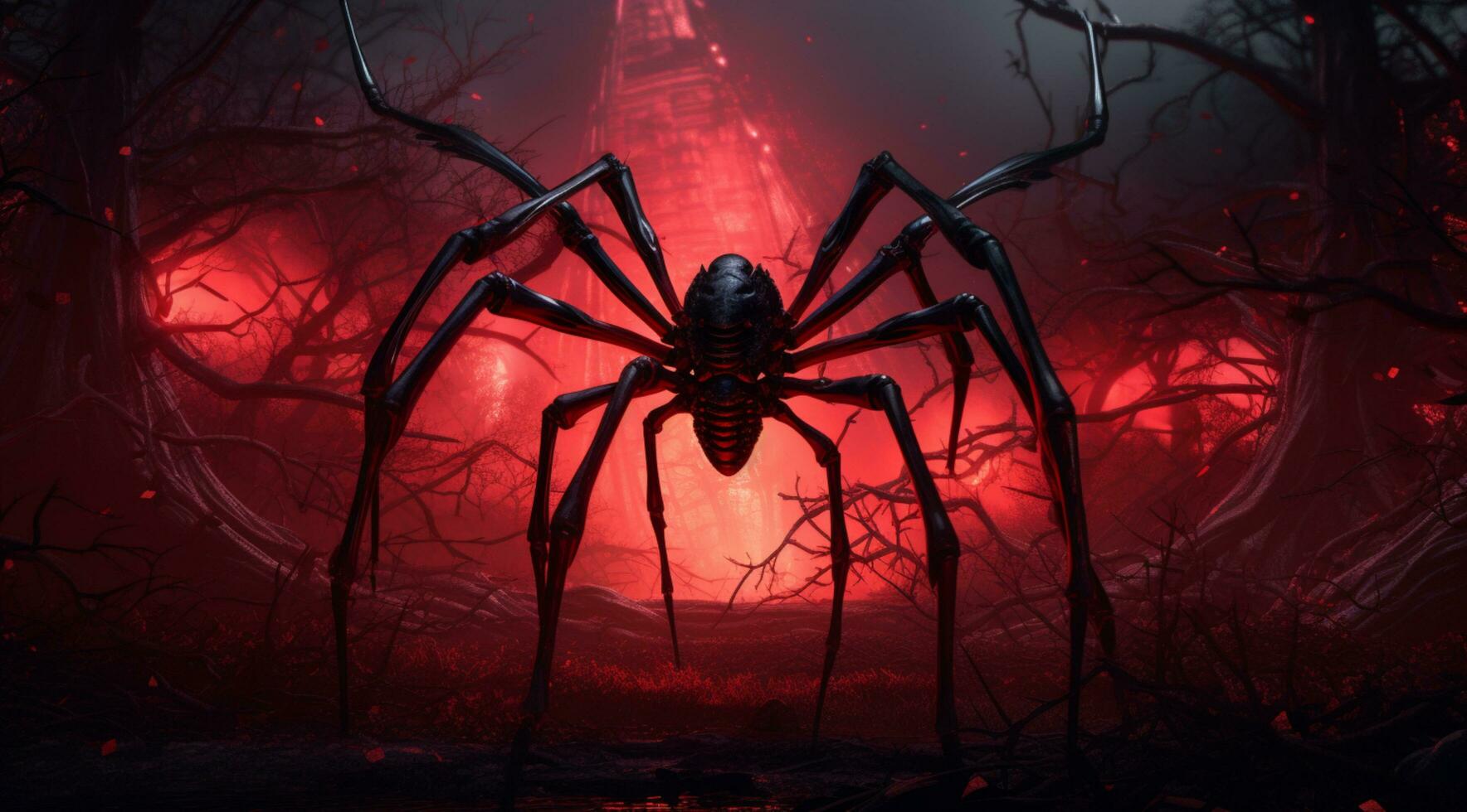 giant spider in the forest photo