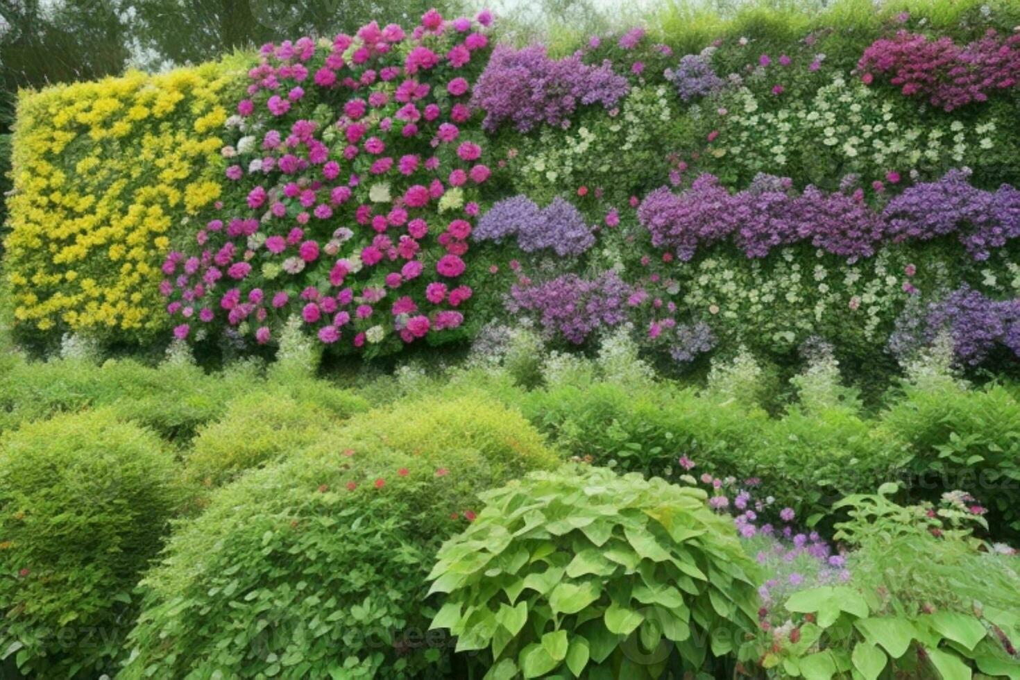 vertical jardín pared. antecedentes. ai generativo Pro foto