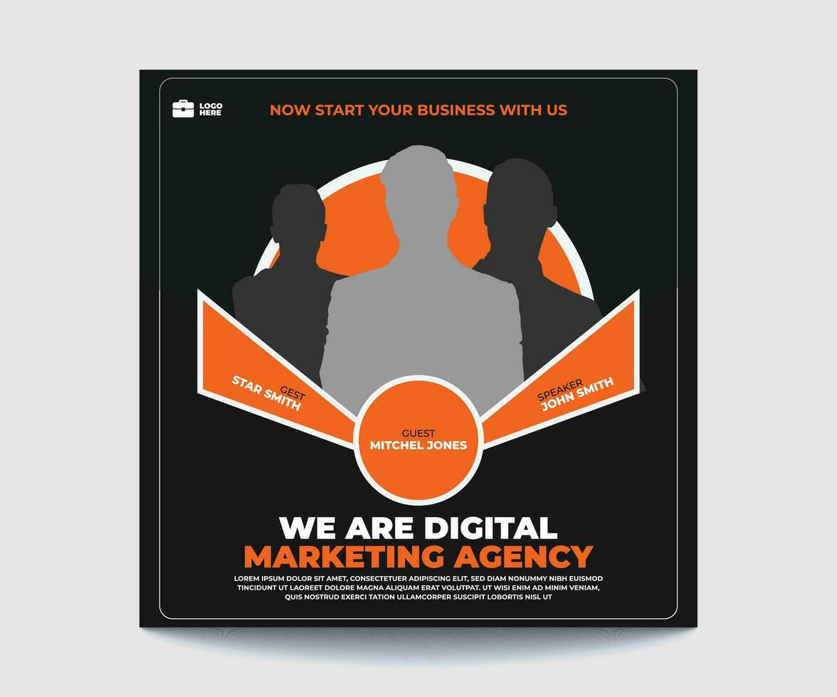 Business webinar social media post template vector
