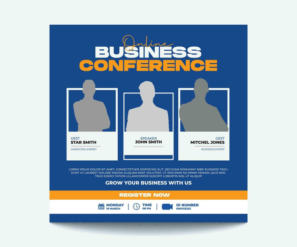 Business webinar social media post template vector