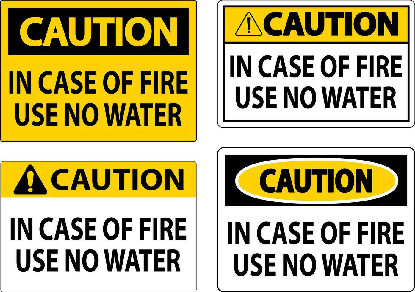 peligro firmar peligro - en caso de fuego utilizar No agua vector