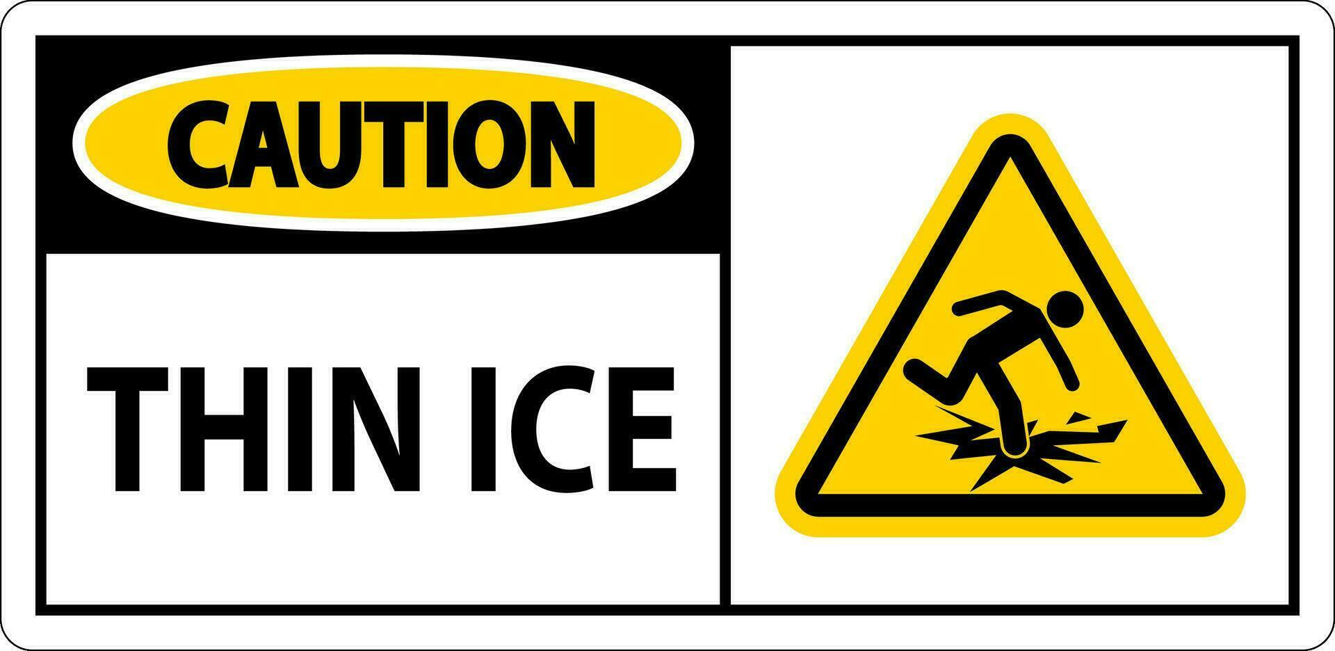 Water Safety Sign Danger - Thin Ice vector