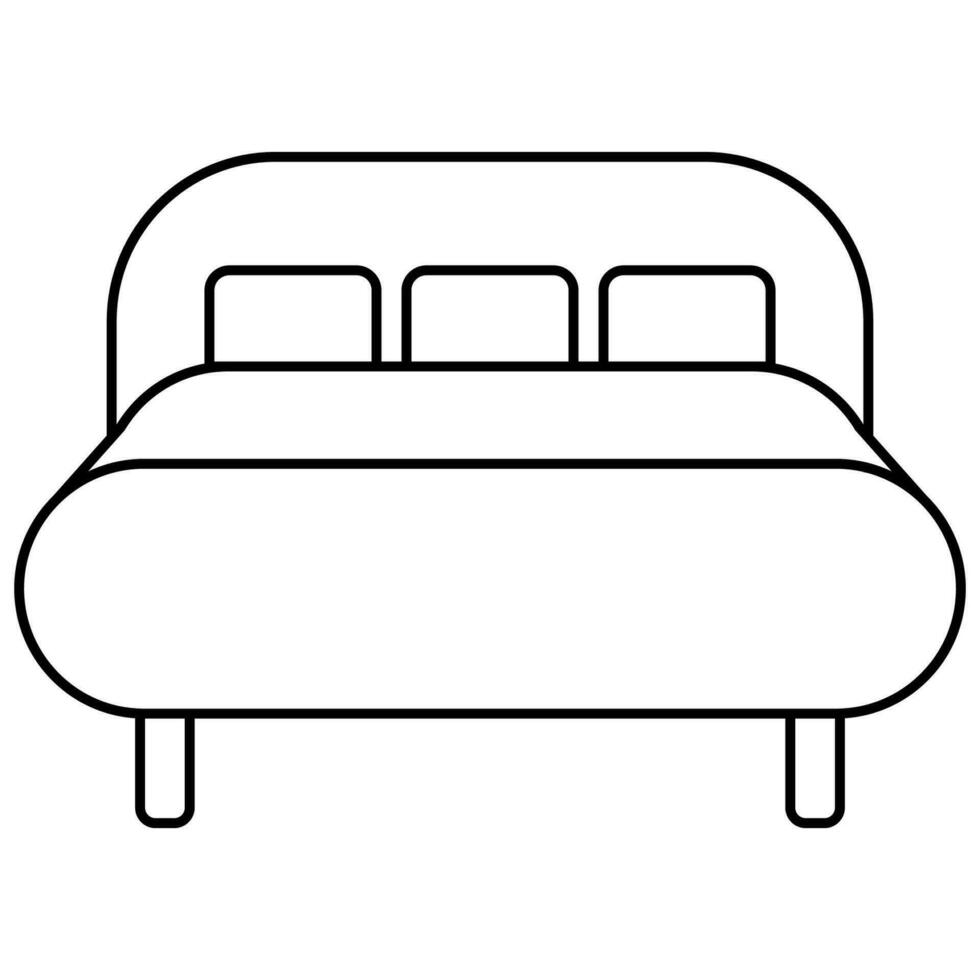 Icon bed sleep and rest, bed orthopedic mattress and pillows vector