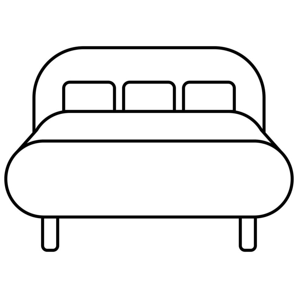 icono cama dormir y descansar, cama ortopédico colchón y almohadas vector