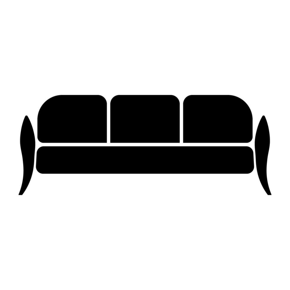 Icon comfortable sofa, place for relaxing and watching TV shows vector