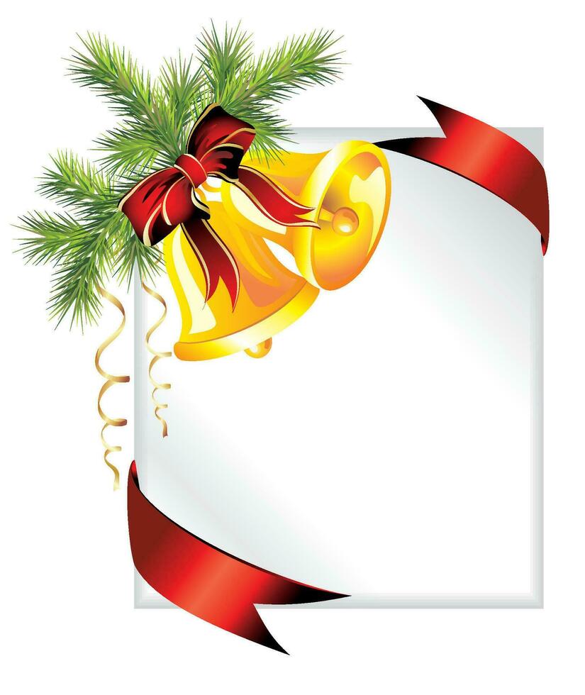 vector alegre Navidad ilustración. Navidad tarjeta con campana