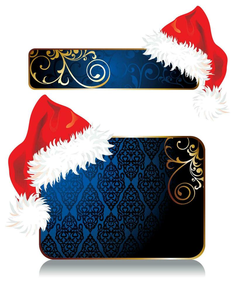 Set of cristmas tag. Cristmas hat. New year card vector