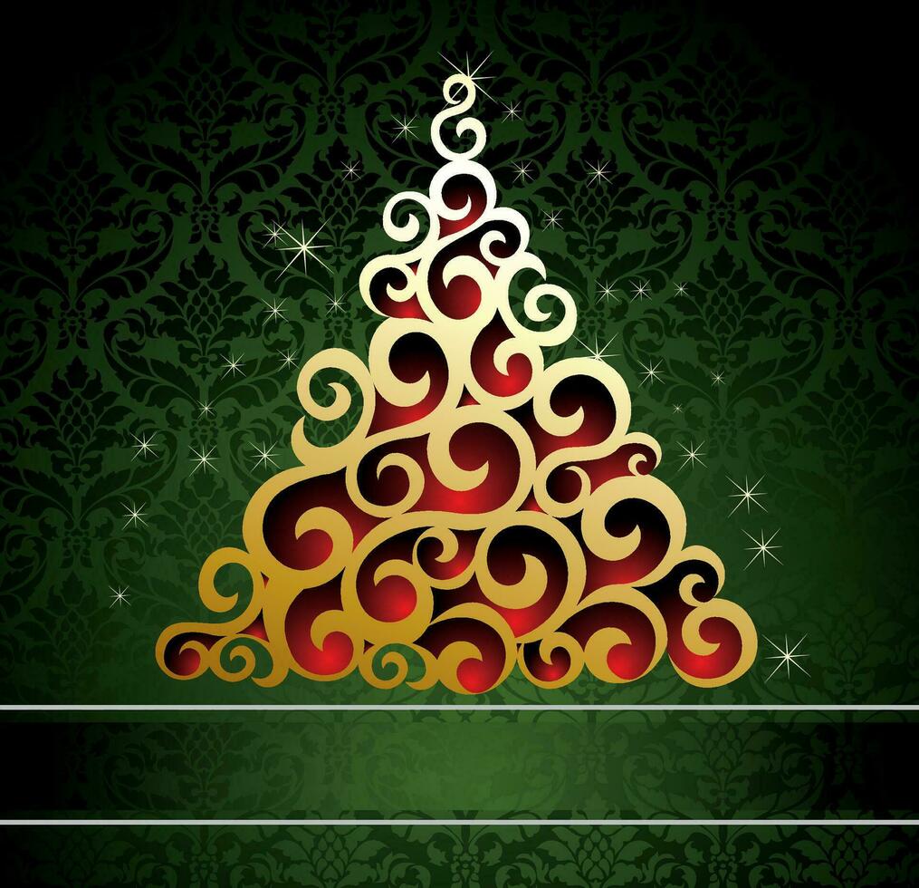 Merry Christmas tree for your design vector