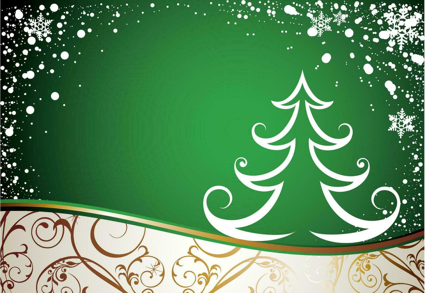Cristmas tree. Merry Christmas Background with snowflakes vector