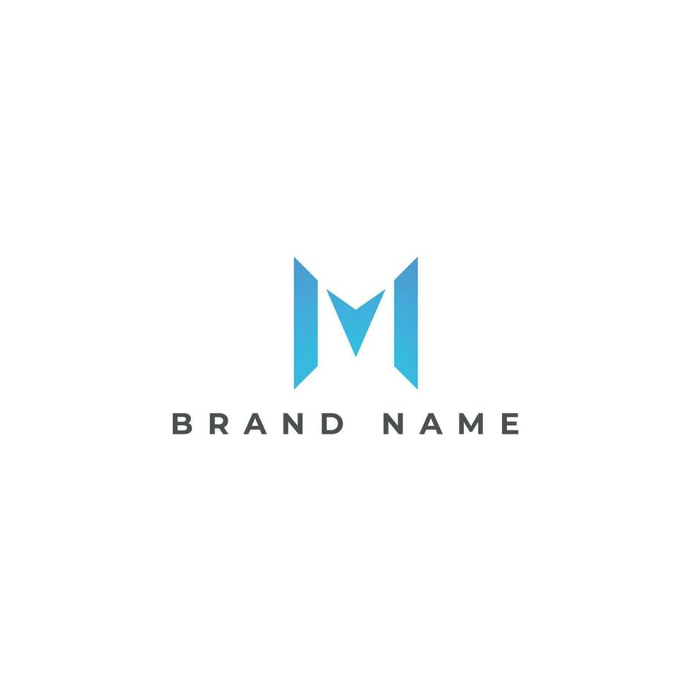 Abstract initial letter MV or VM Logo design Vector illustration in blue color isolated on a white background. Abstract letter MV logo applied for Business and Technology Company logo design template