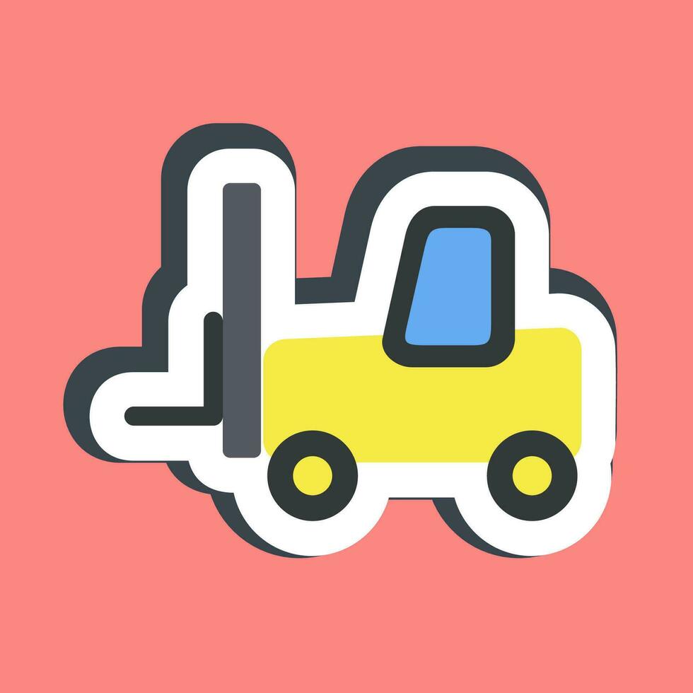 Sticker forklift. Heavy equipment elements. Good for prints, posters, logo, infographics, etc. vector