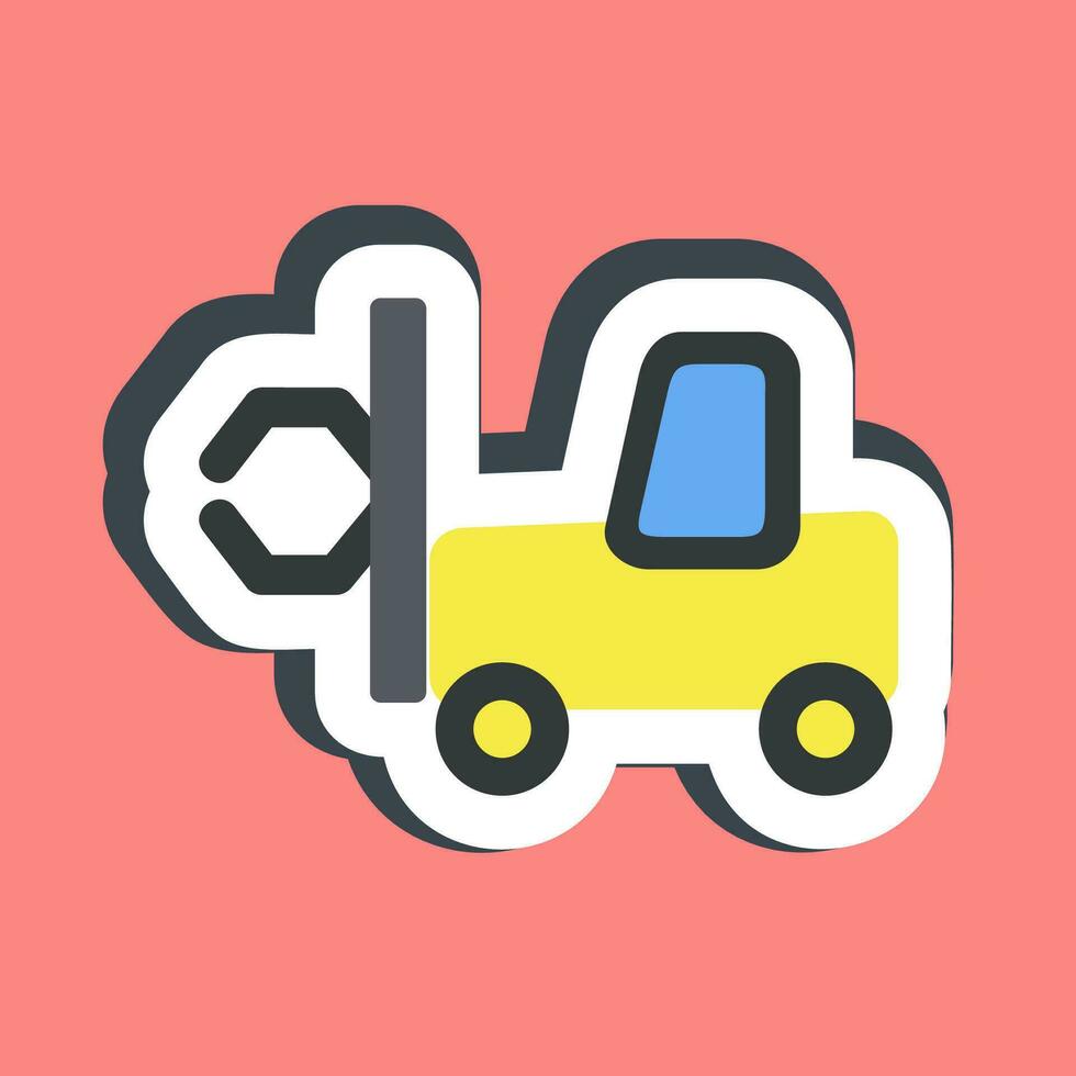 Sticker papper roll clamp forklift. Heavy equipment elements. Good for prints, posters, logo, infographics, etc. vector