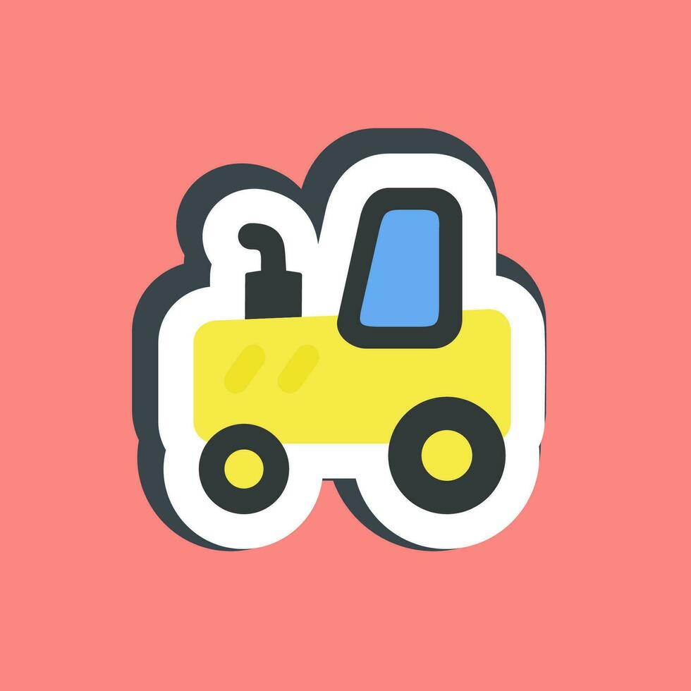 Sticker tracktor. Heavy equipment elements. Good for prints, posters, logo, infographics, etc. vector