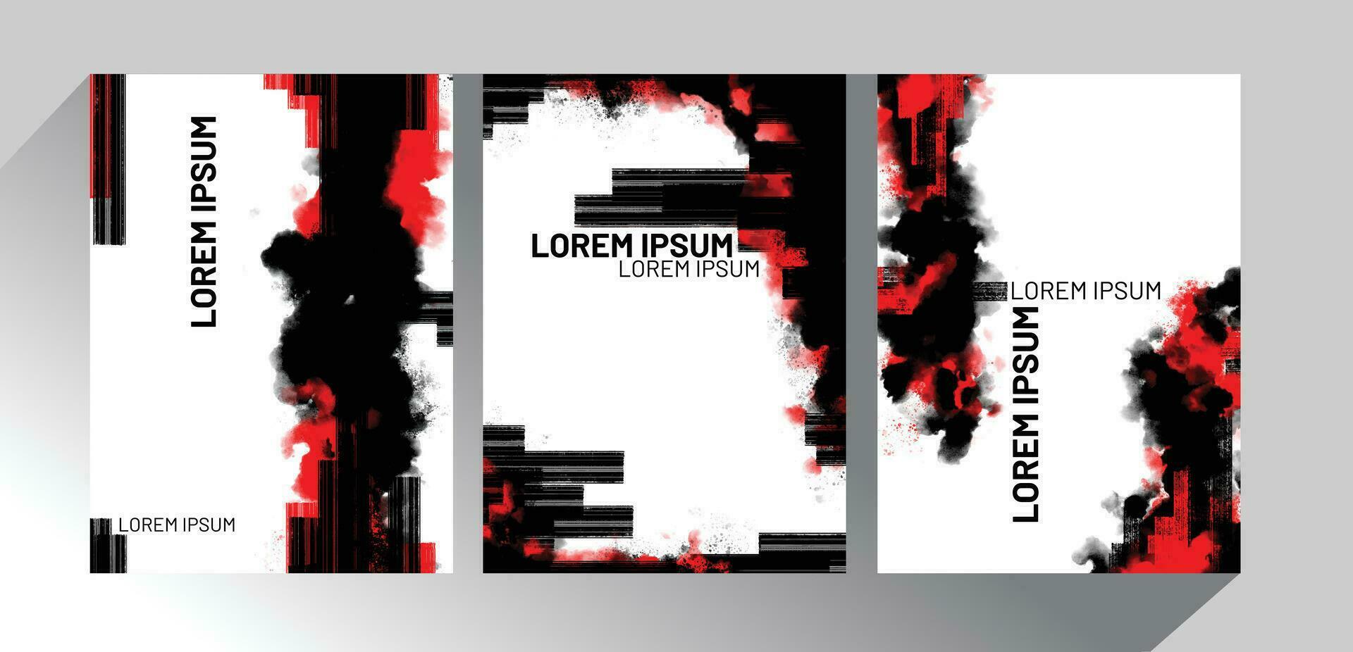 Set of black and red Banner, poster, card, brochure, flyer, leaflet, and thumbnail template design concepts vector