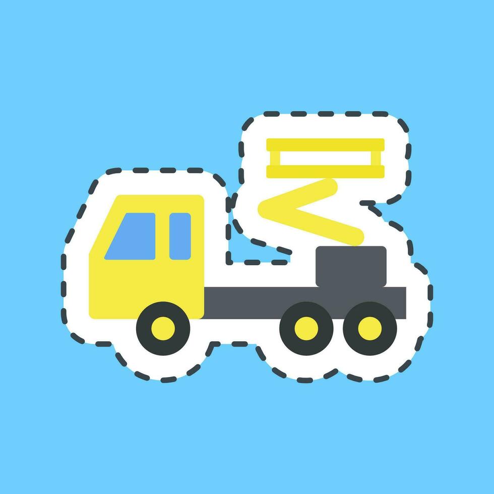 Cutting line sticker industrial elevator. Heavy equipment elements. Good for prints, posters, logo, infographics, etc. vector