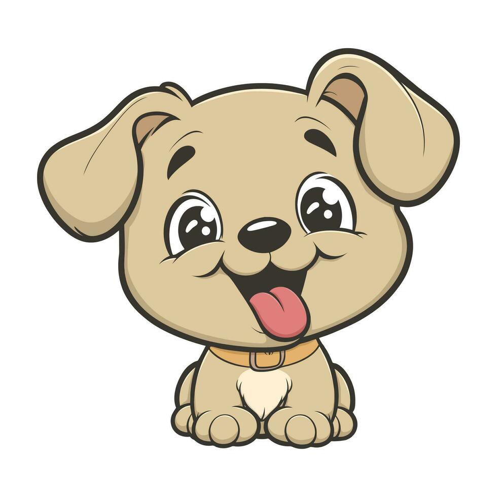 cartoon little cute dog puppy illustration vector