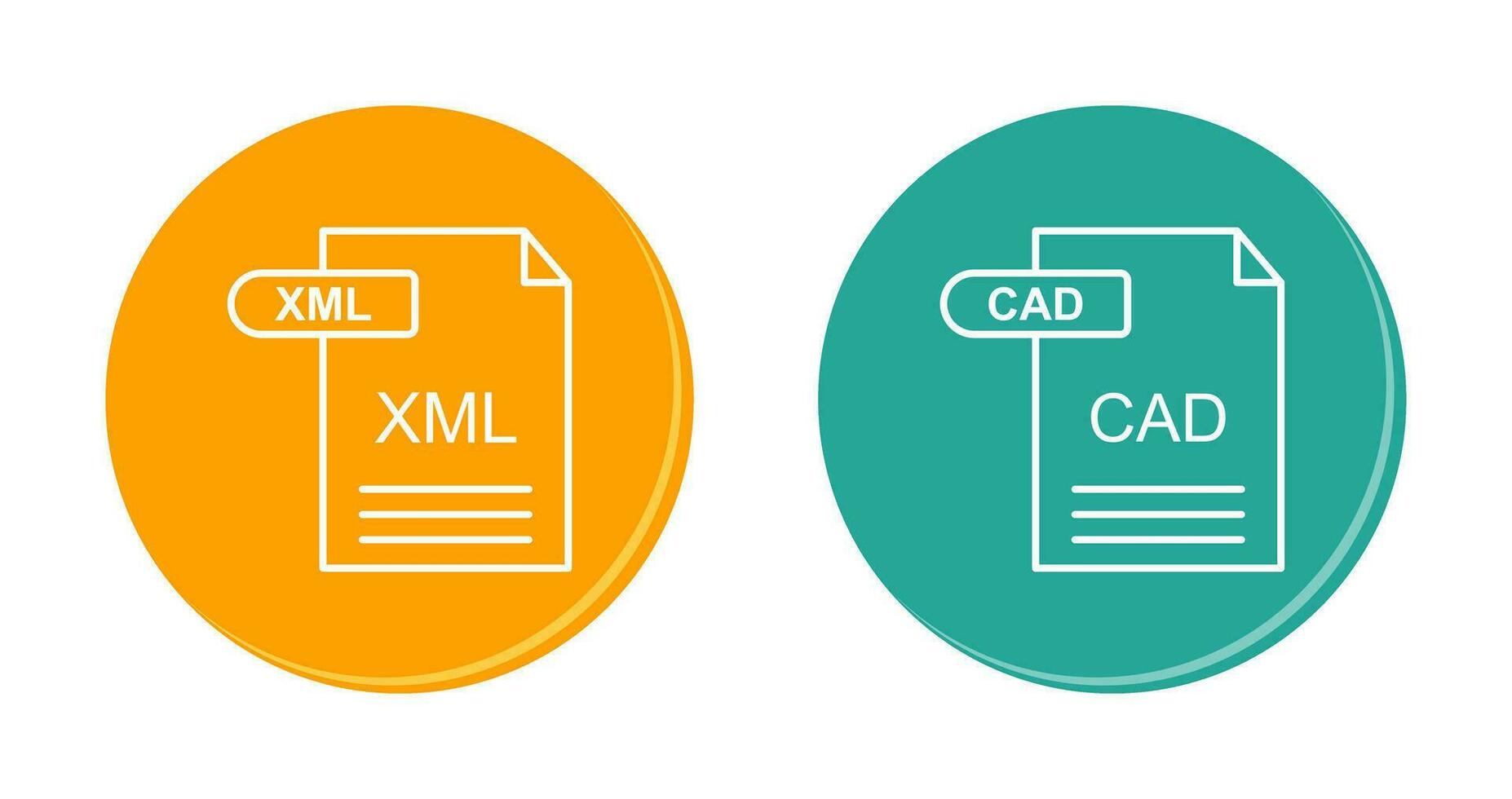 XML and CAD Icon vector