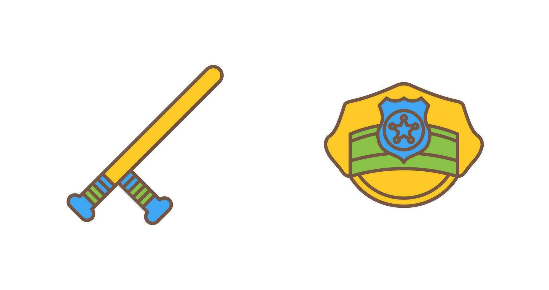 Baton and Police Icon vector