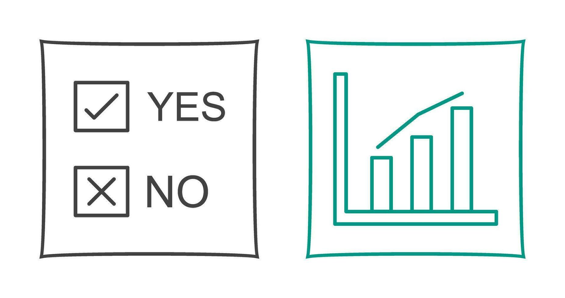 Yes No Option and Statistics Icon vector