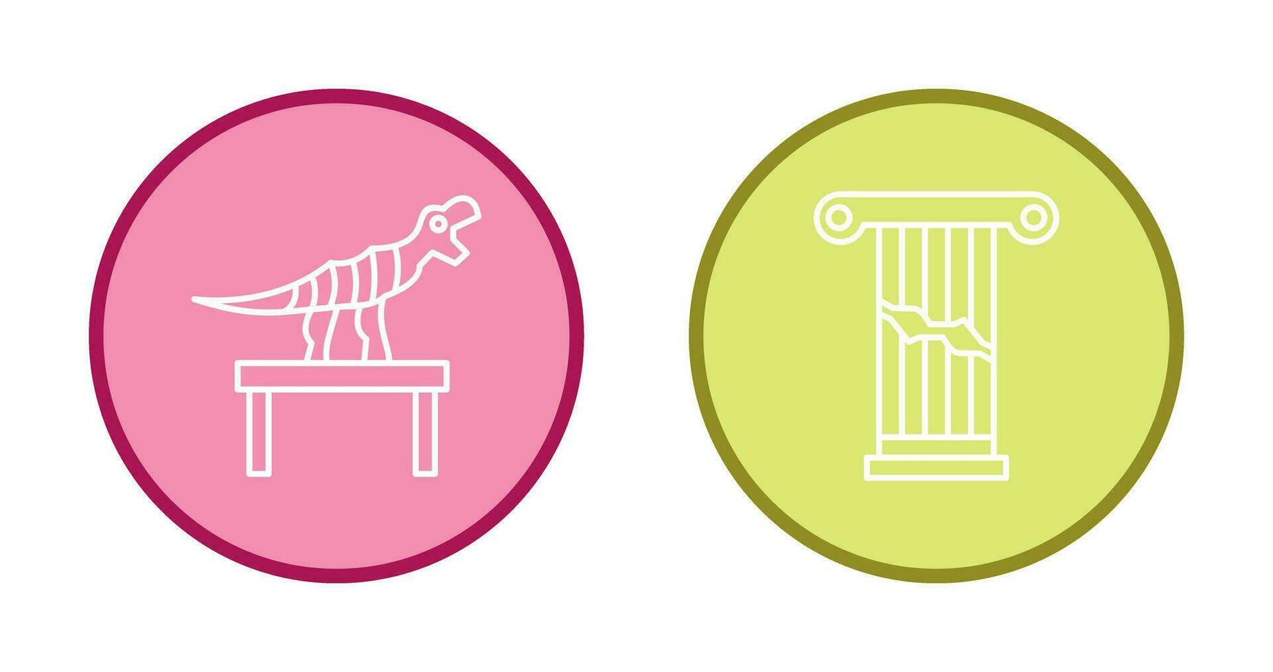 Bones Exhibit and Broken Icon vector