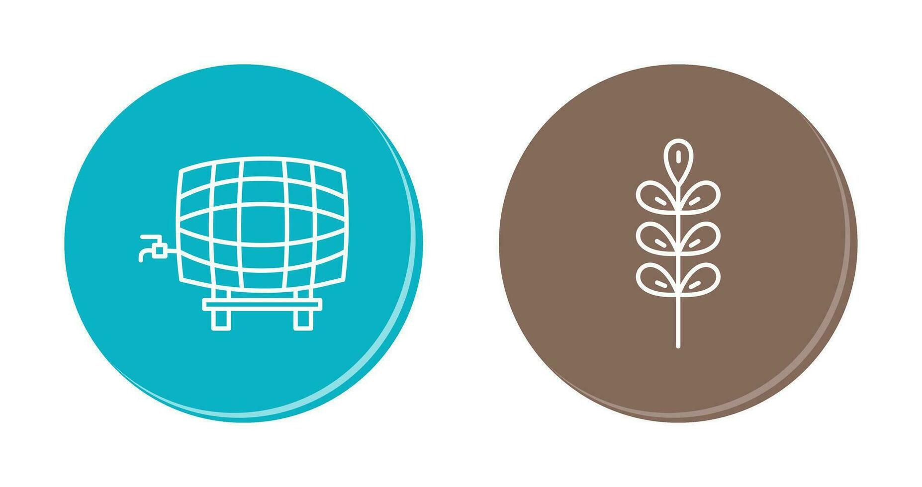 Barrel with Tap and Barley Icon vector