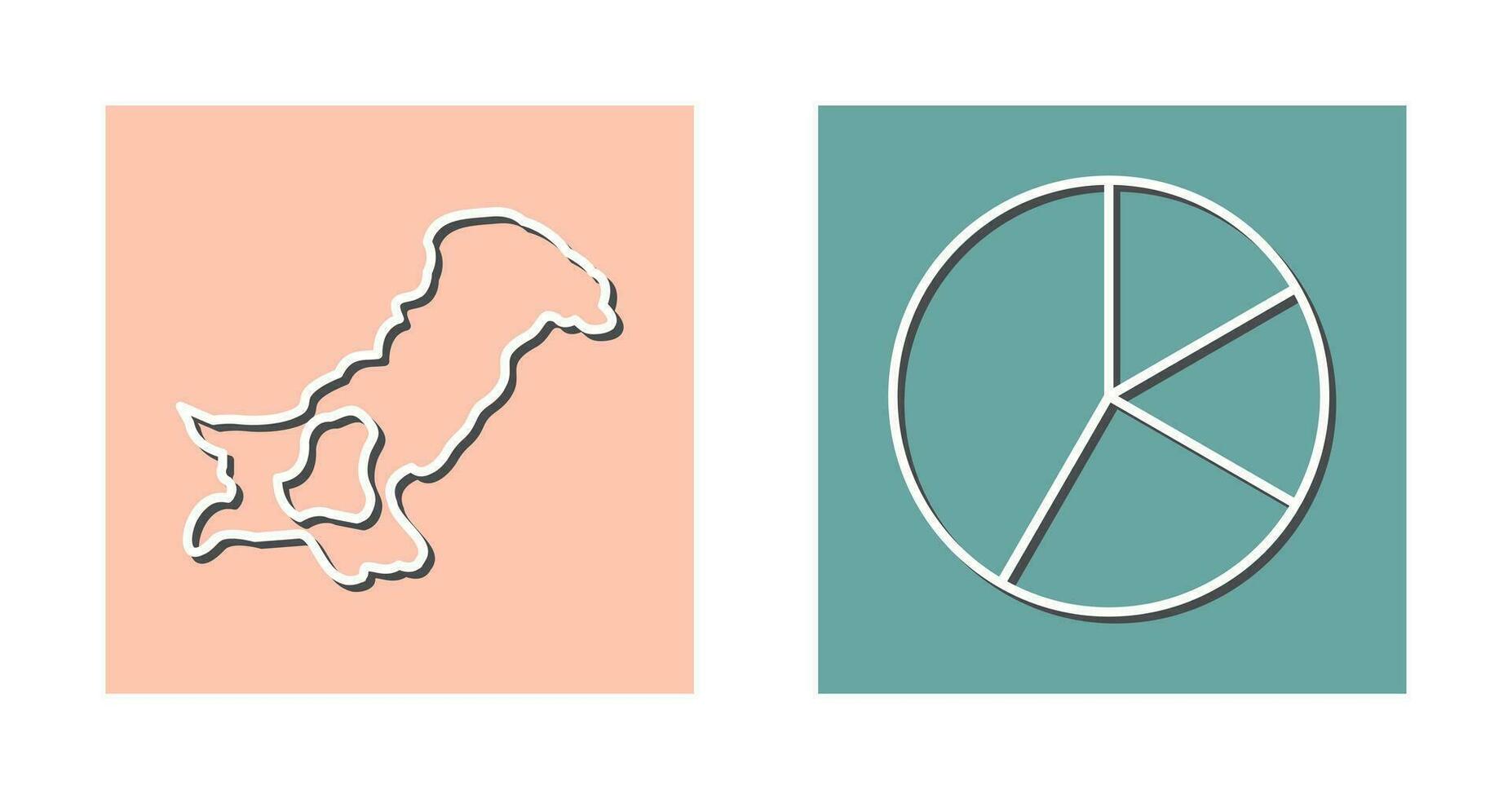 Map and Pie Icon vector