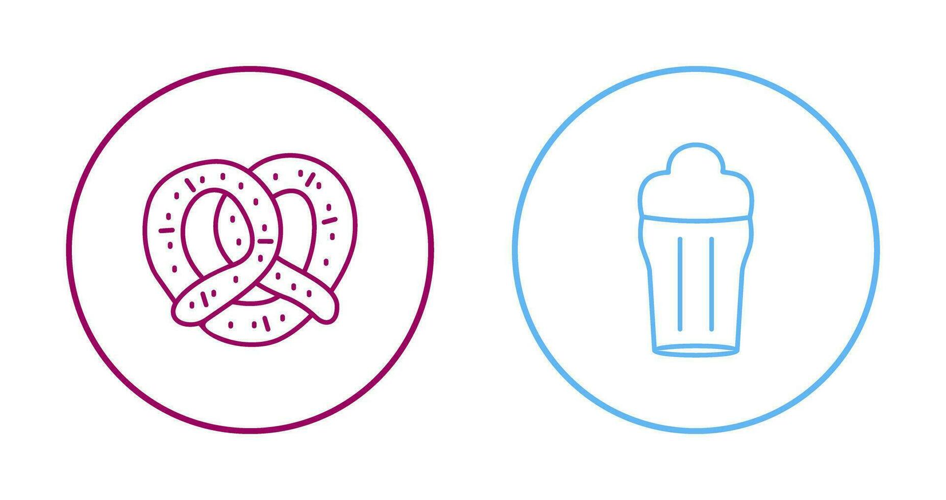 Pretzel and Pint of Beer Icon vector