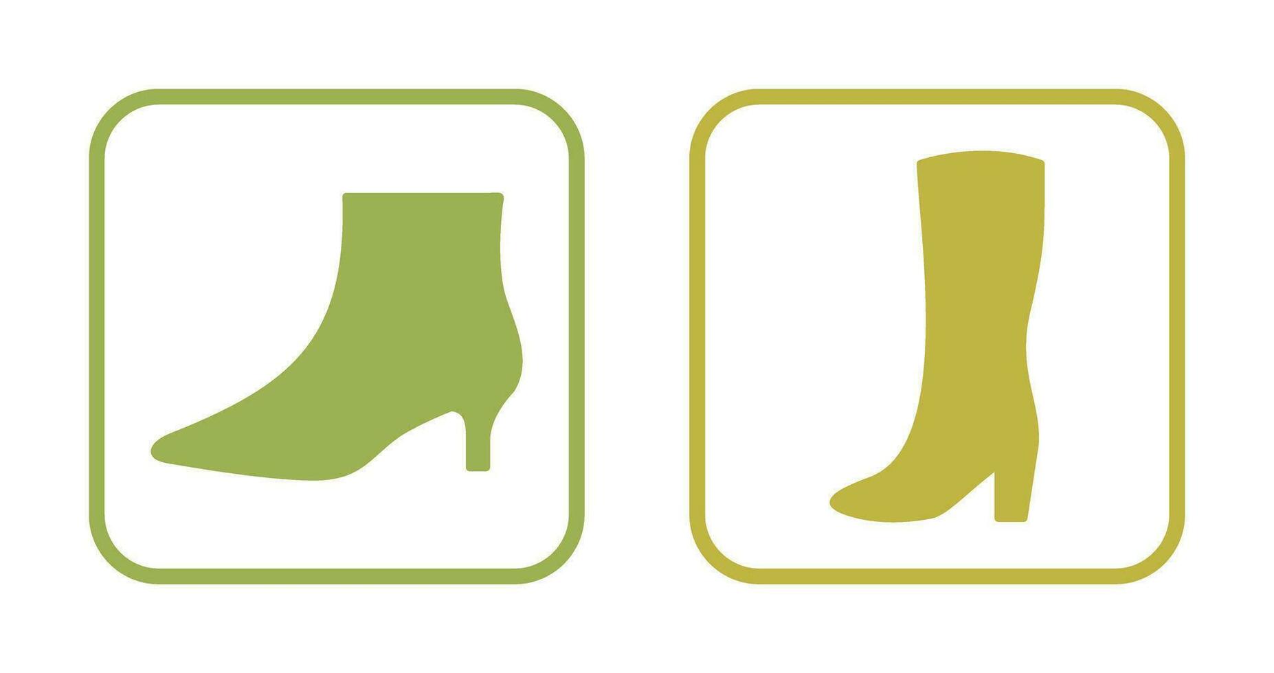 Boots with Heels and Long Boats Icon vector