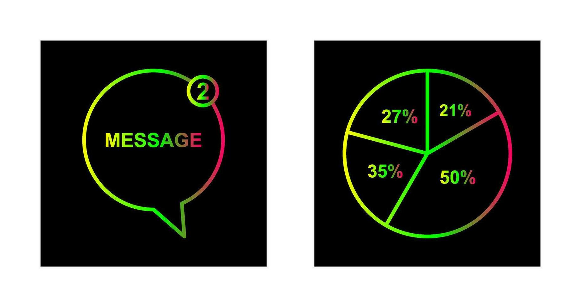 Message Bubbles and Pie Chart Icon vector